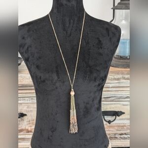 White House Black Market Rose Gold/Gold Tone Crystal Necklace